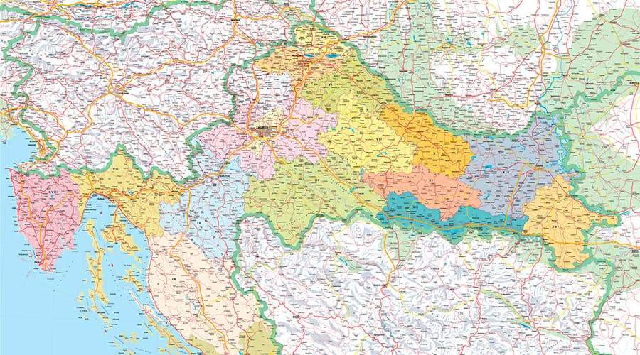 Road map Croatia /region