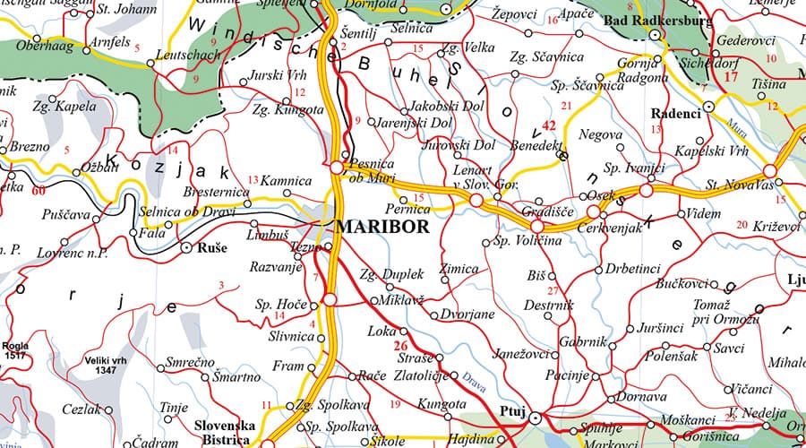 Slovenia Road Maps Maribor