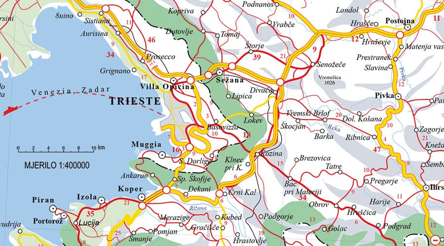 Slovenia Road Maps Sežana