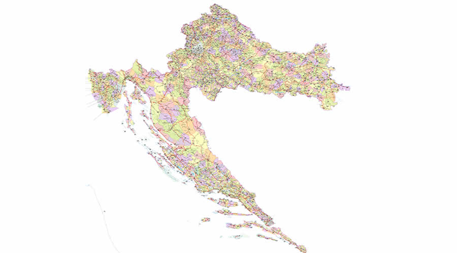 Croatia - postal codes map