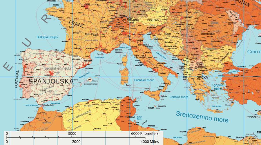 Mercator projection world