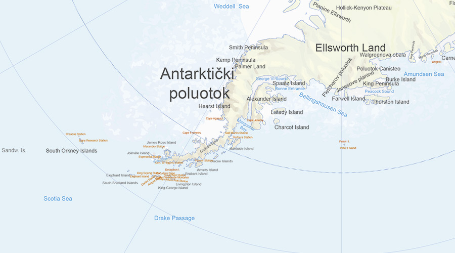 School map Antarctica
