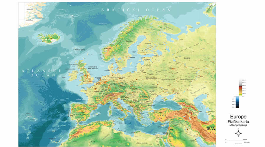 Europe School Wall Map