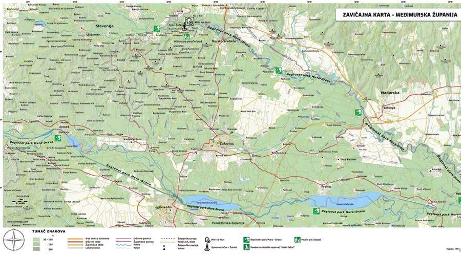 Native School wall map Međimurje County