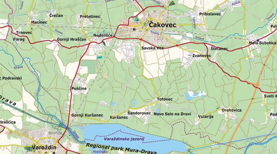 Native School wall map Međimurje County