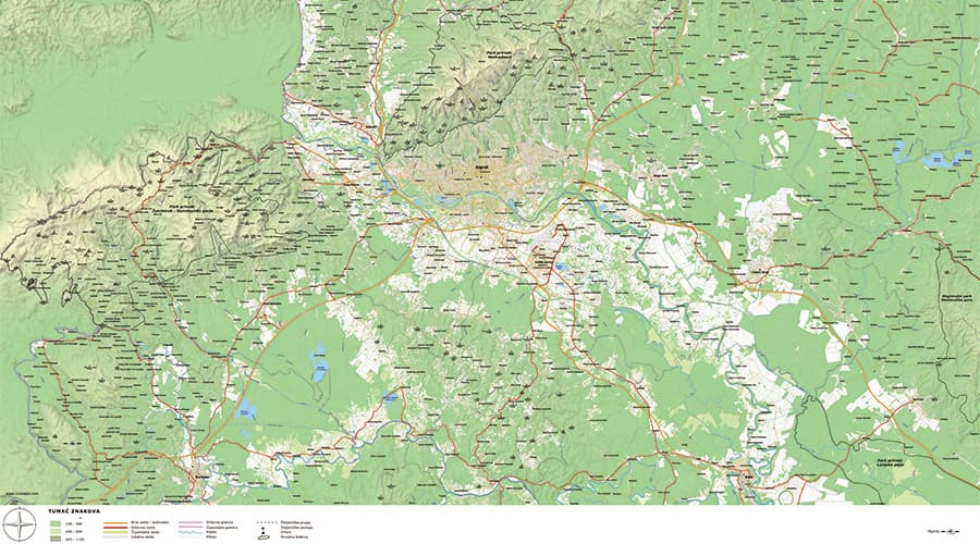School wall map Zagreb County