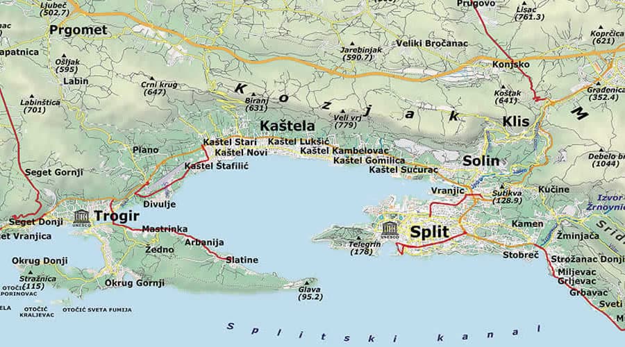 School wall map Split-Dalmatia county