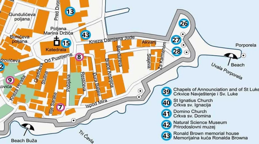 Dubrovnik Old Town map
