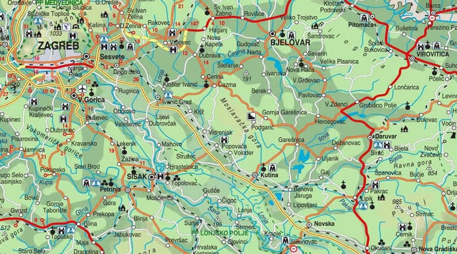 Cestovna i turistička karta Hrvatske