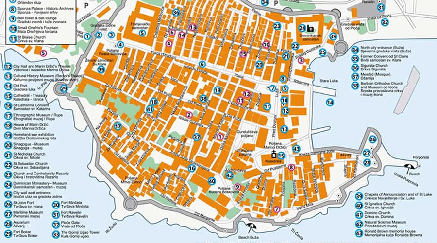 Dubrovnik tourist map