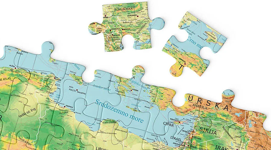Puzzle Map of Africa and the Middle East