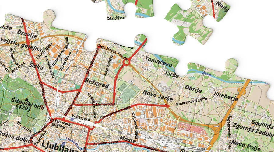 Map of Ljubljana, puzzle