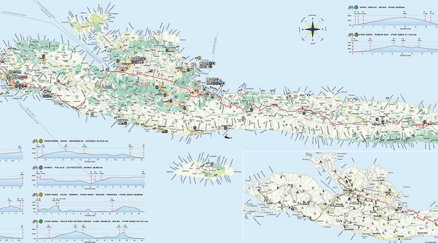 Otok Hvar turistička karta