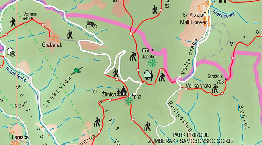 Jastrebarsko i okolica karta Plešivica