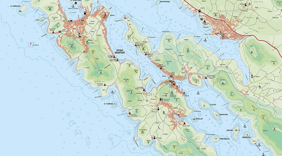 Otok Murter zemljovid/karta