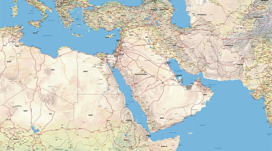 Bliski/Srednji istok zemljovid
