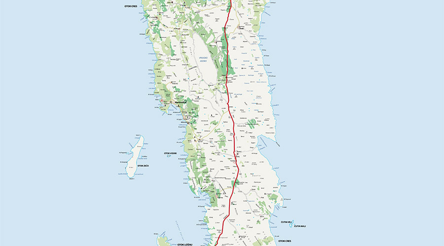 Otok Cres zemljovid/karta