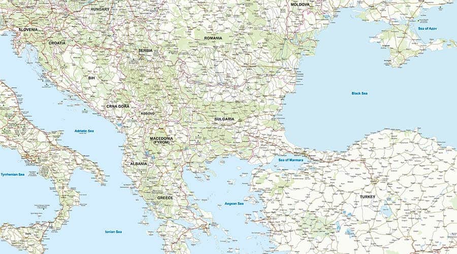 Jugoistočna Europa zemljovid/karta