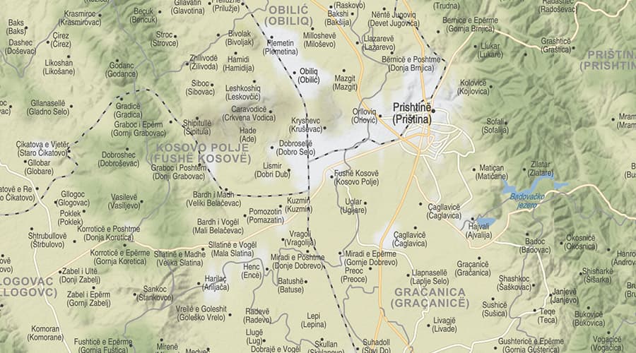 Kosovo karta Priština