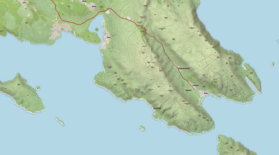 Otok Krk zemljovid/karta