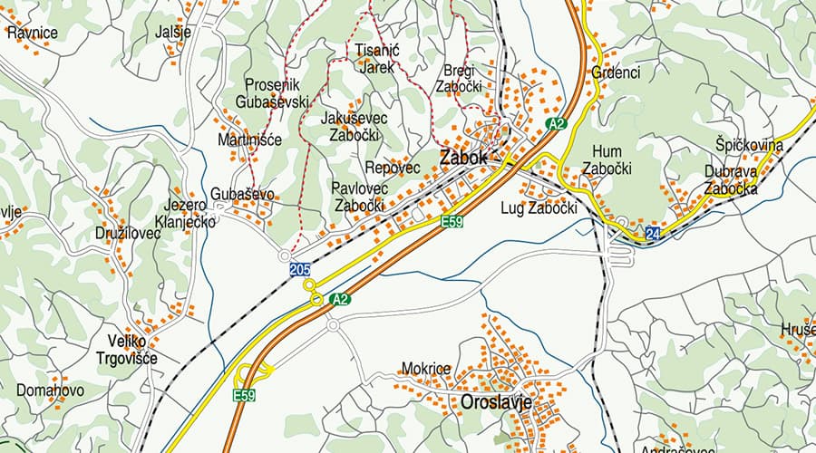 Hrvatsko Zagorje karta Zabok