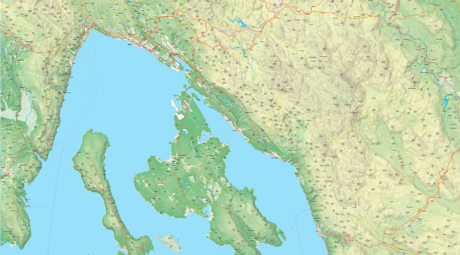 Primorsko-goranska županija karta