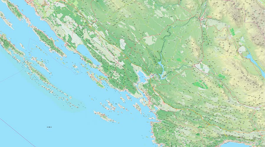 Šibensko-Kninska županija karta