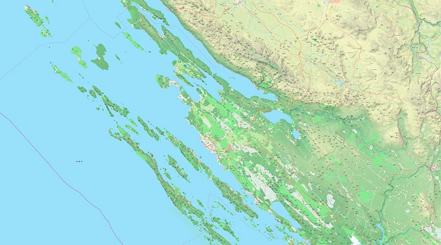 Zadarska županija karta