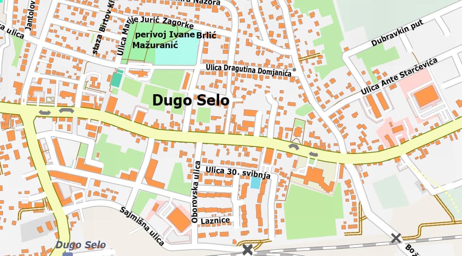 Karta - plan grada Zagreba Dugo Selo
